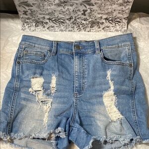 💚 Buffalo | Distressed High rise  Blue Denim Shorts - 29